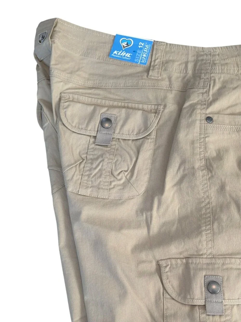 NWT Kuhl Splash 11” Inseam Cargo Shorts Women’s 10/12 UPF50 MSRP$70 Beige** - Picture 10 of 13